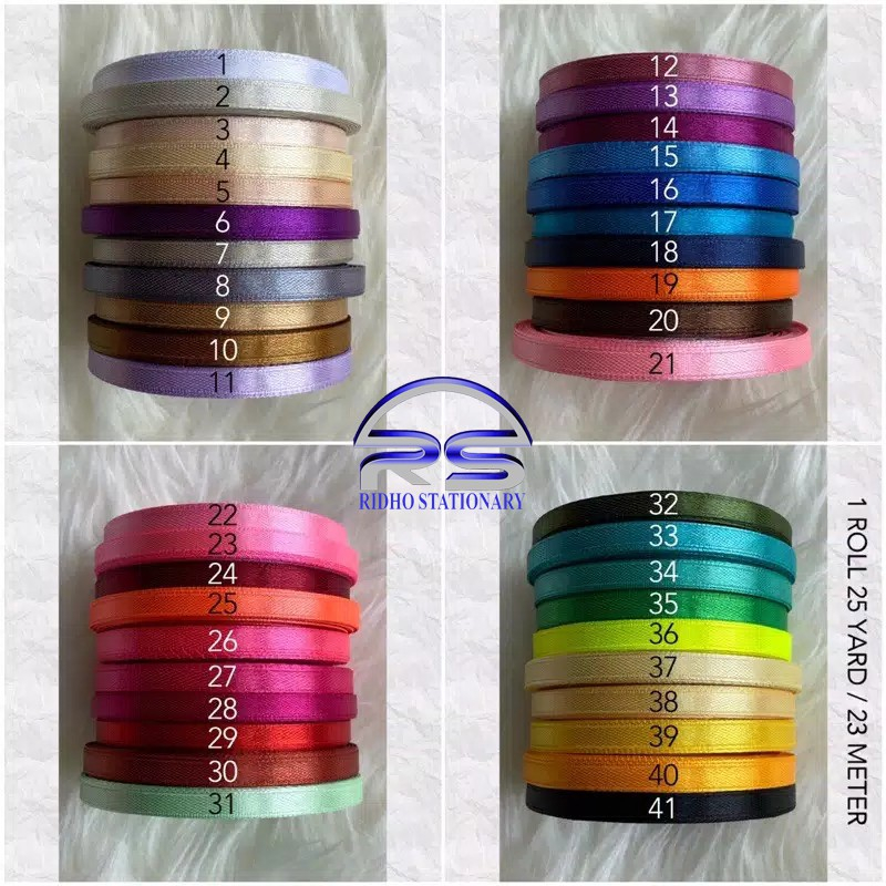 

Pita Satin 1/4 INCH / 0,6 cm 25 YARD (BRAND SAKURA/ROSE FLOWER)