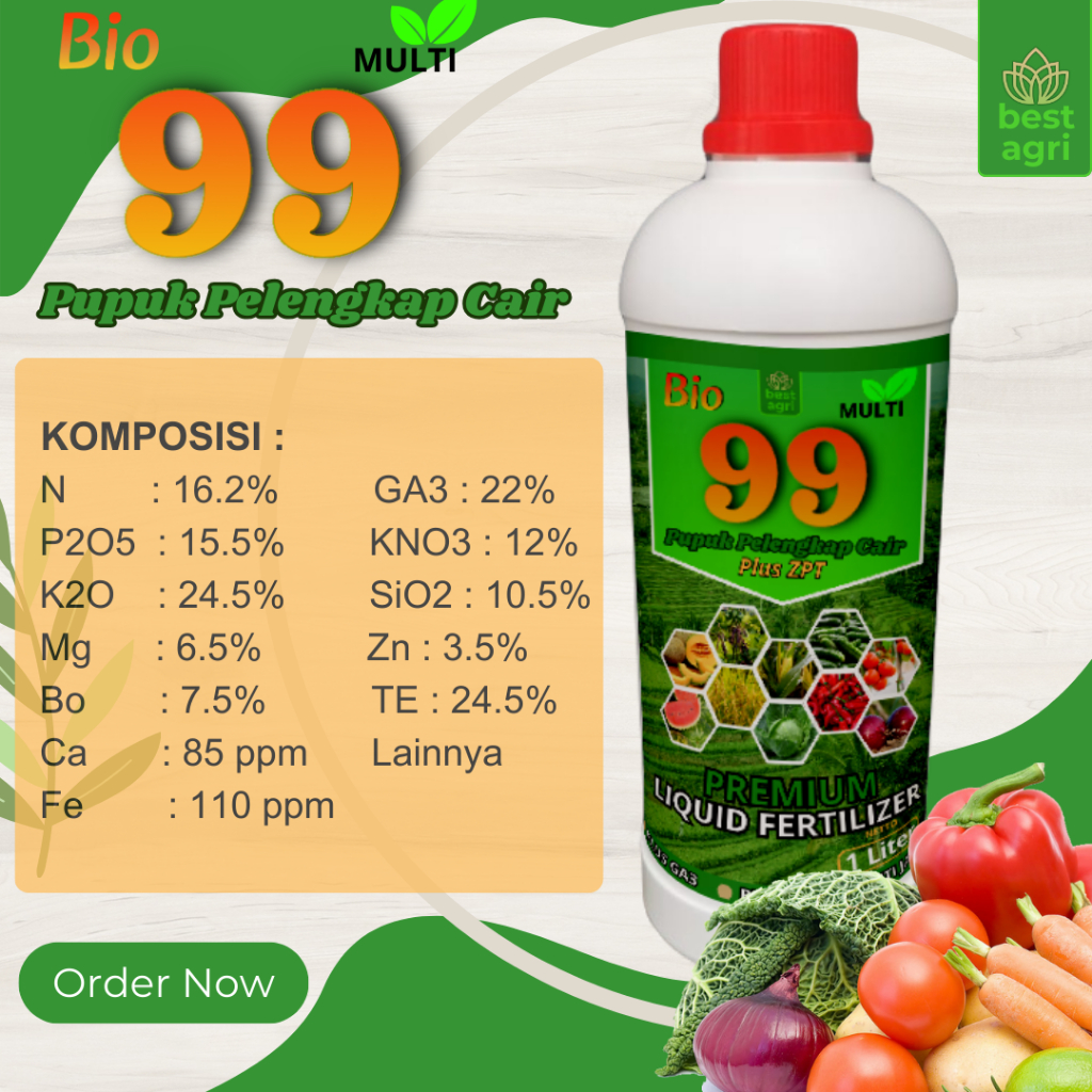 Pupuk Bio 99 1 Liter Pupuk Pelengkap Pertumbuhan Plus ZPT