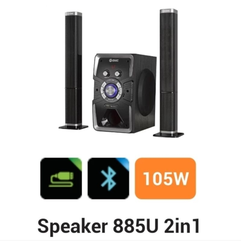 Soundbar With Woofer GMC-885U 2in1 | Speaker home theater subwoofer GMC885U multimedia