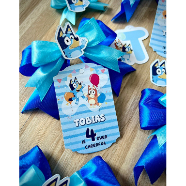 Custom Hang Tag dan Pita Birthday set • Tag souvenir hampers / kado