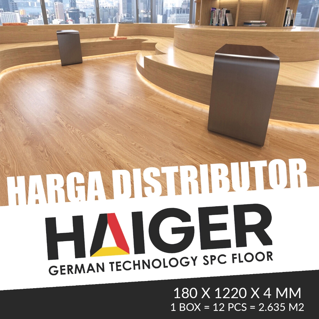 Lantai SPC Flooring Motif Kayu Tebal 4mm | Flooring SPC Lantai | HAIGER