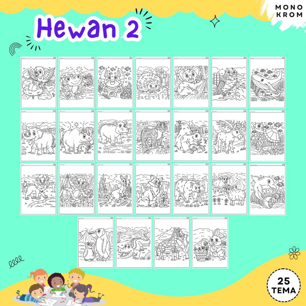 

Kertas Gambar Mewarnai - Coloring Page - Hewan Part 2