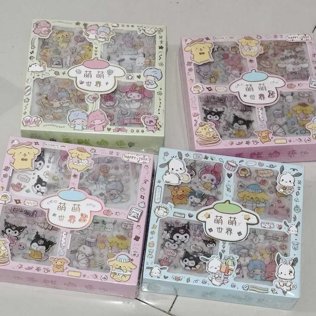 

Sticker Box Motif Sanrio Gliter Kotak Isi 32 pcs / Dekorasi Handbook Scrapbook