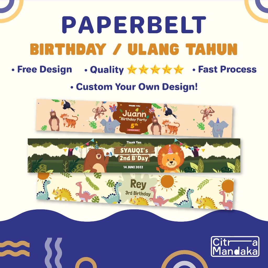 Paperbelt Birthday Bento Box Ulang Tahun | Label Bento Ulang Tahun Anak | Bento Roller Label Pengika