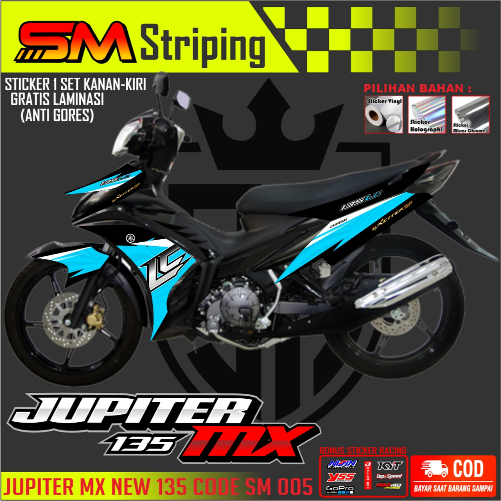 STRIPING MX NEW 135 / STICKER JUPITER MX VARIASI SIMPLE TERBARU / COD STRIPING STICKER YAMAHA MX 135