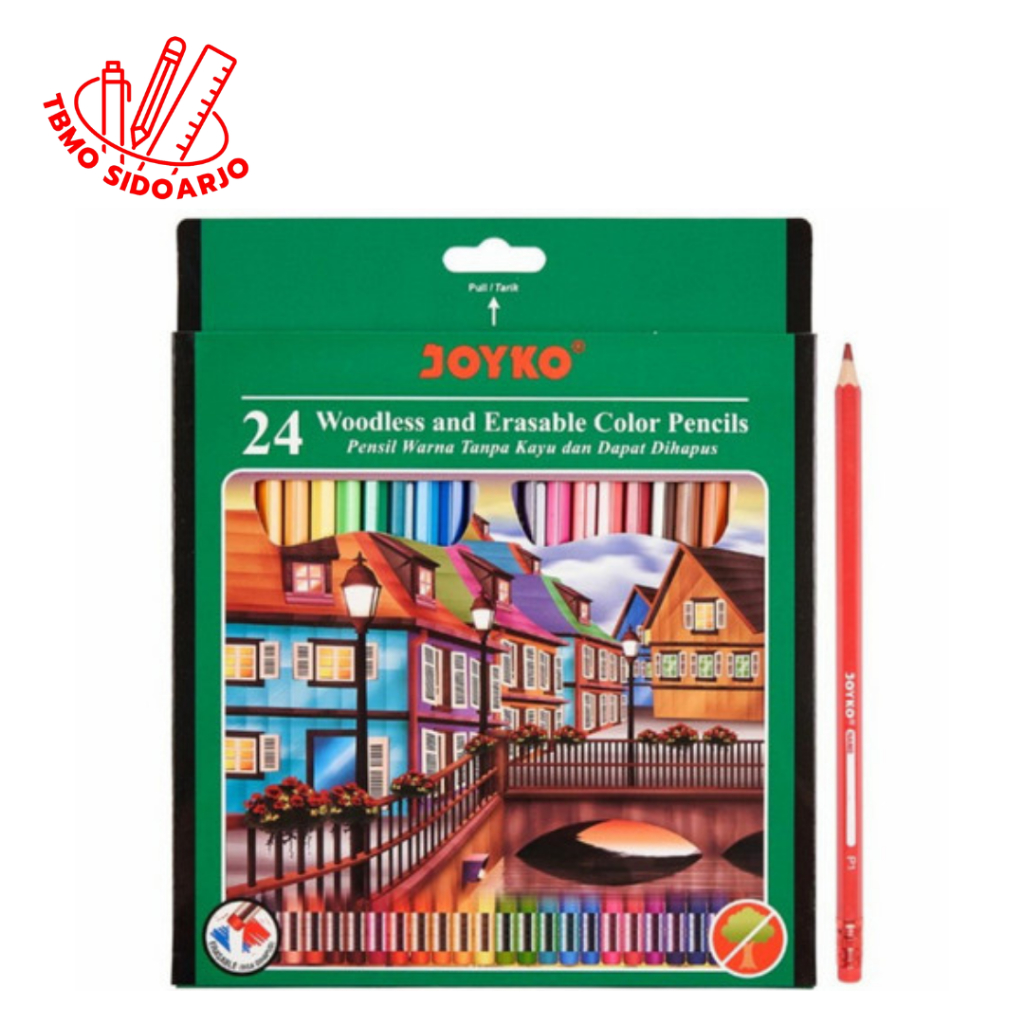 

TBMO Joyko Pensil Warna 24 Warna CP-115 Dapat Dihapus Erasable Color Pencils Hexagonal Grip