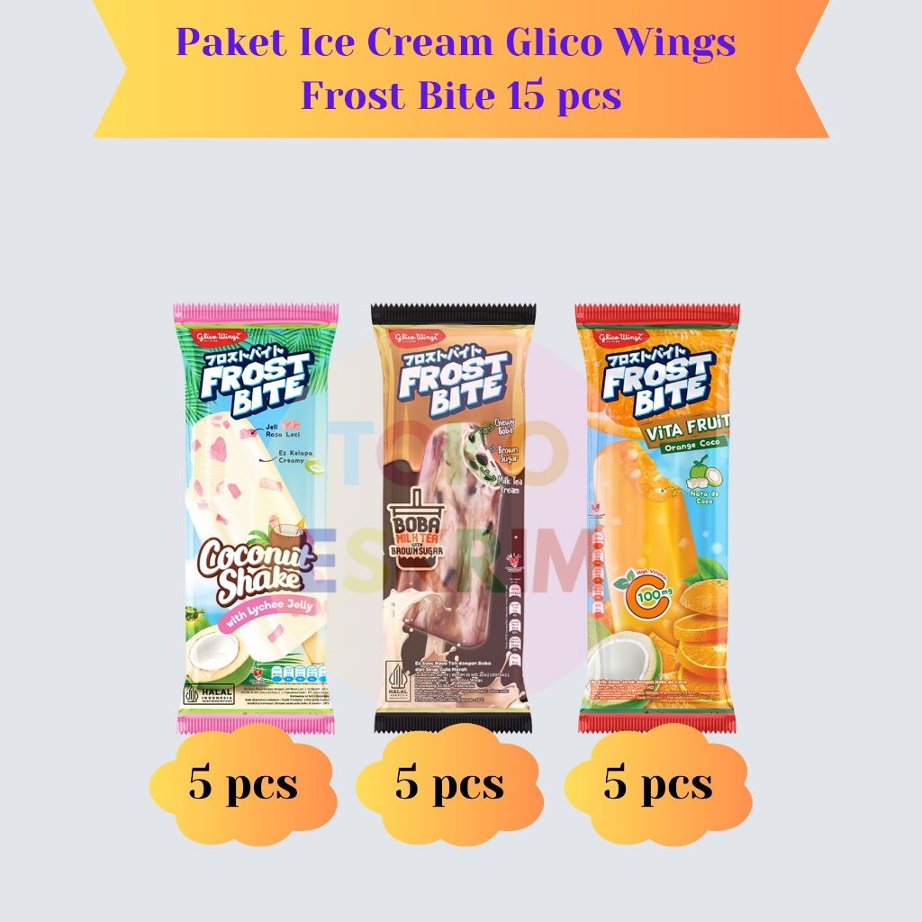 

Paket Ice Cream Glico Wings Frost Bite 15 pcs