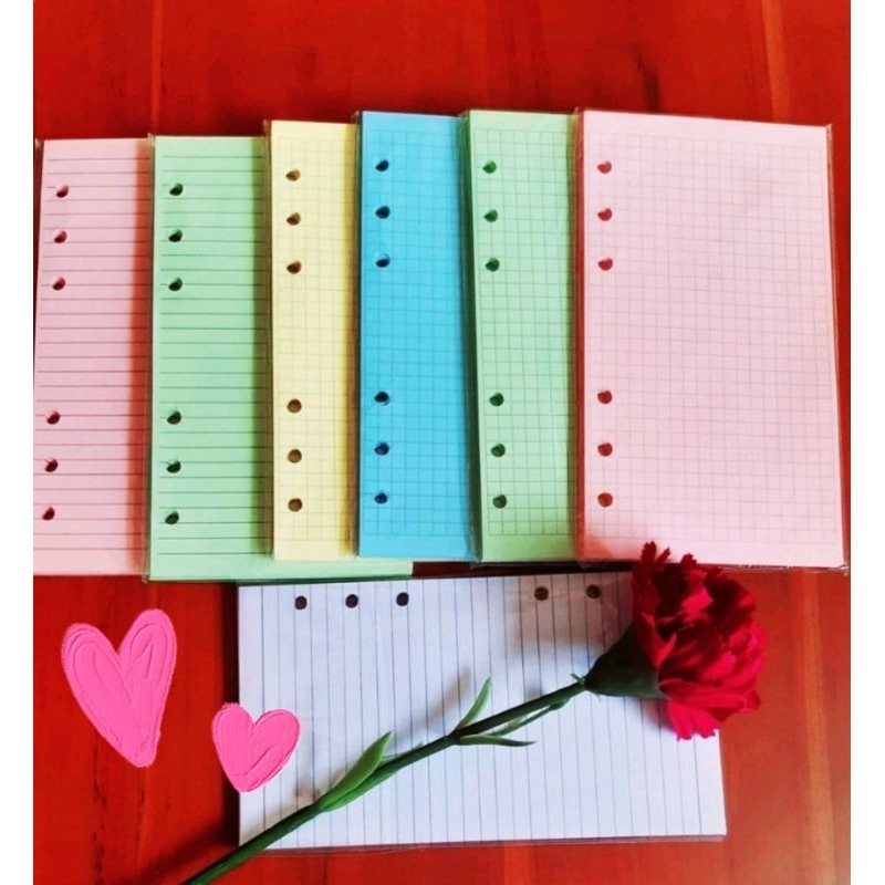 

50 Lembar Kertas Binder A6 , Tebal 70 GSM ,Kertas Refill loose Leaf Isi Binder A6 Ring 6