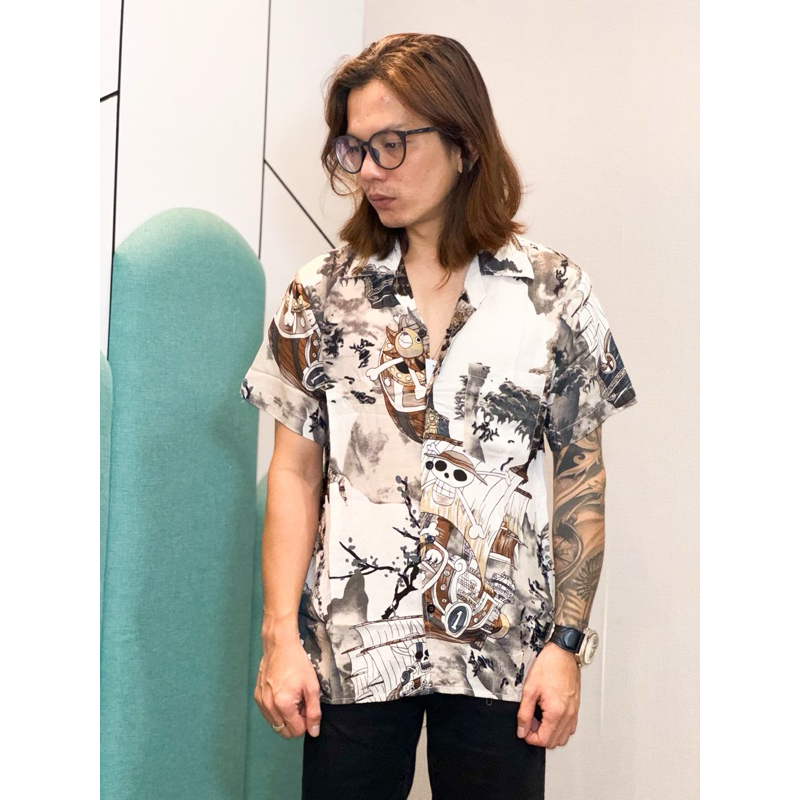 YU8 NRKY kemeja pria full printing bahan rayon viscose adem