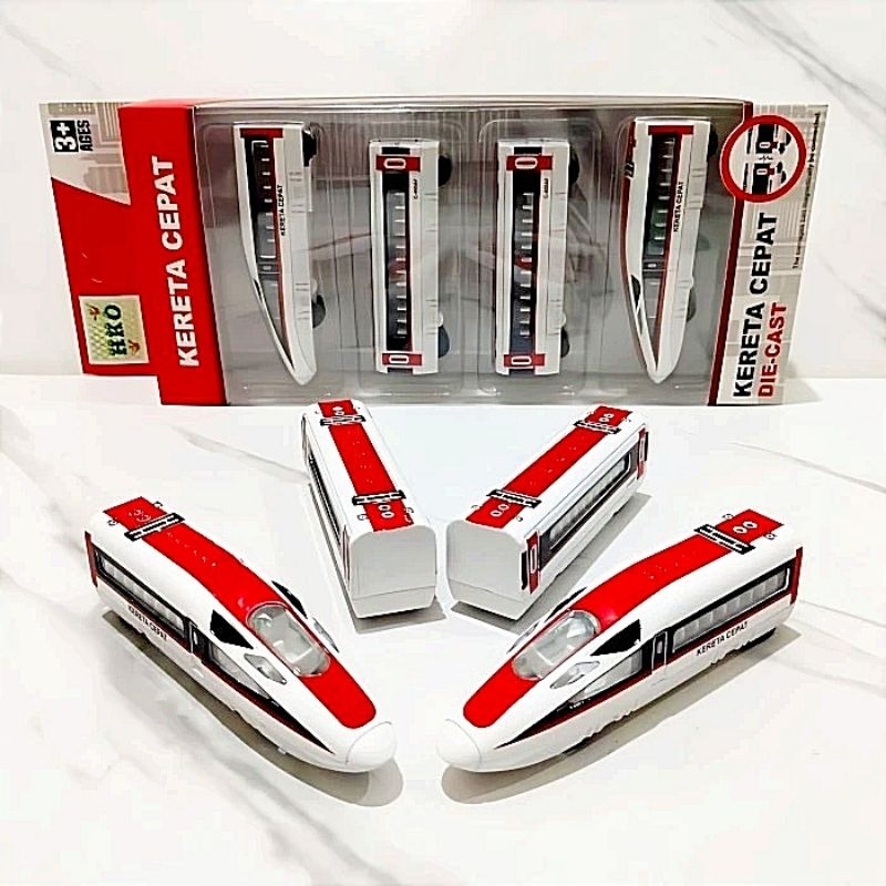 Diecast Set Kereta Api Cepat MRT Alloy - Mainan Miniatur Model LRT Express Train Koleksi Dewasa Anak