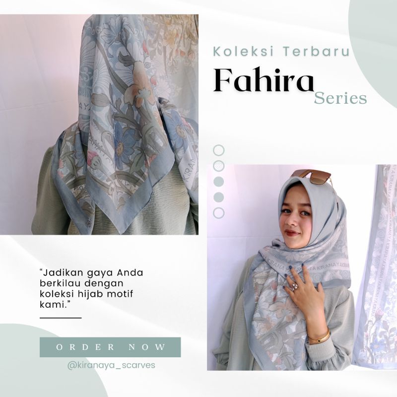 Hijab Voal Premium Terlaris Motif bunga Button Fahira byKiranaya Original