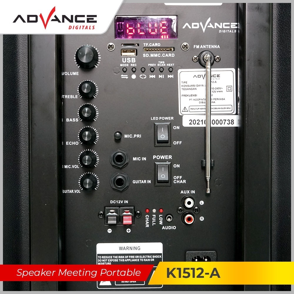 Speaker Bluetooth Portable Advance K1512 A Speaker Advance 15 Inch FREE 2 Mic Wireless Speaker Karao