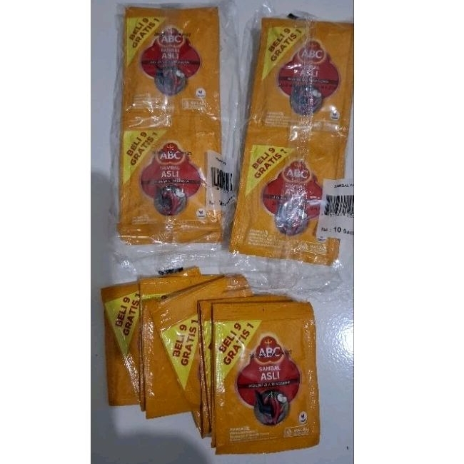 

ABC SAOS SAMBAL ASLI nett 15g 1 renceng isi 10 sachet