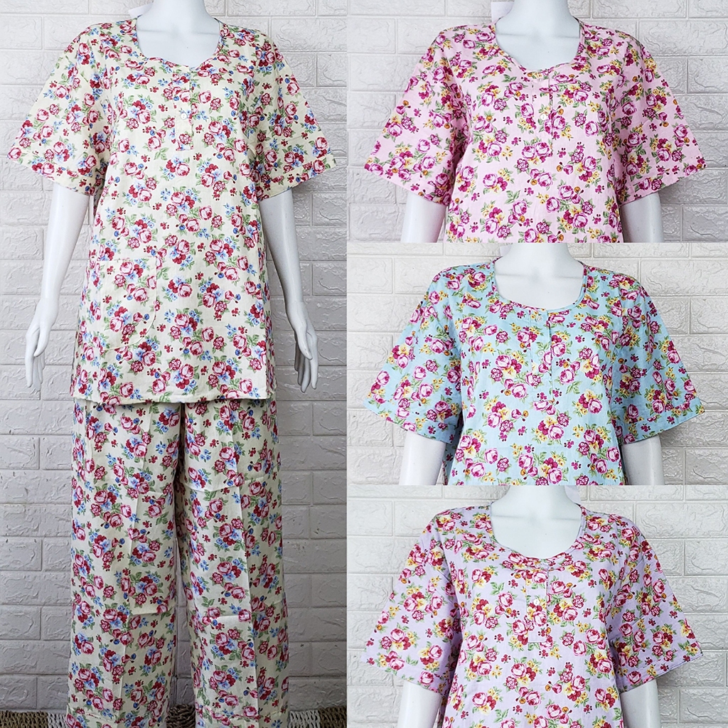 PIYAMA KATUN | JUMBO  | HOKI & SHEILA CPXXL |  CP KATUN PIYAMA JUMBO | BAJU TIDUR JUMBO | MOTIF TERB