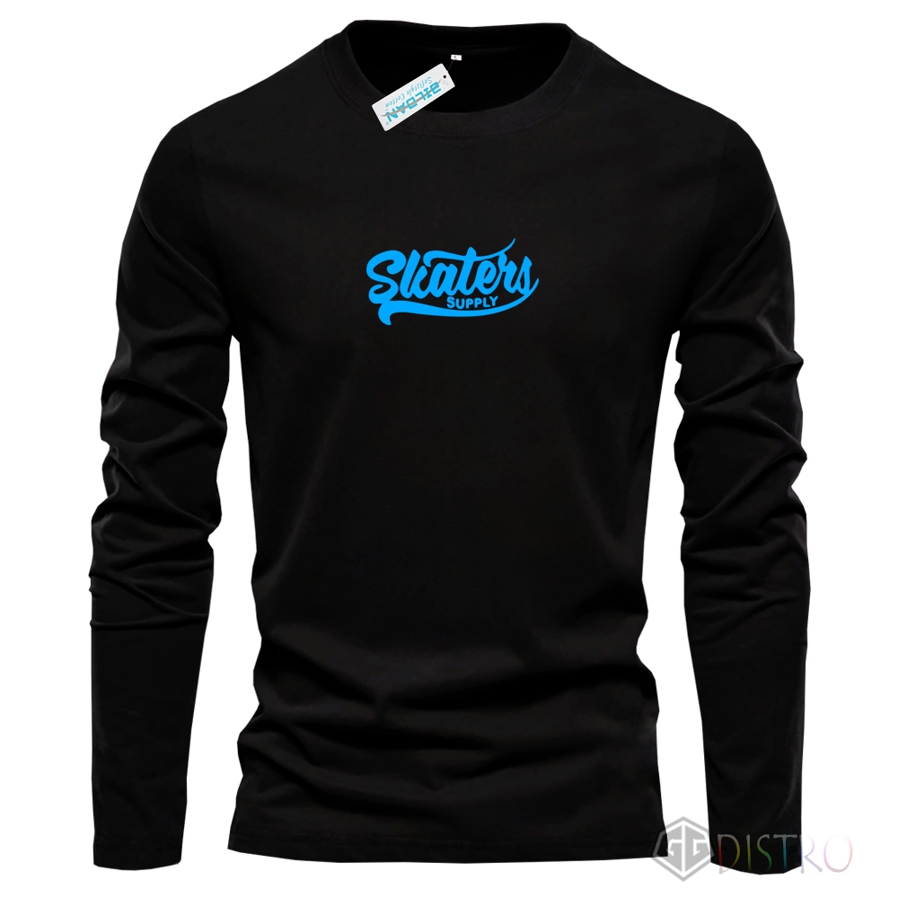 Gg Distro- T-Shirt Kaos Lengan Panjang Skaters Motif BabyBlue Kaos Pria Wanita Casual Formal Quality