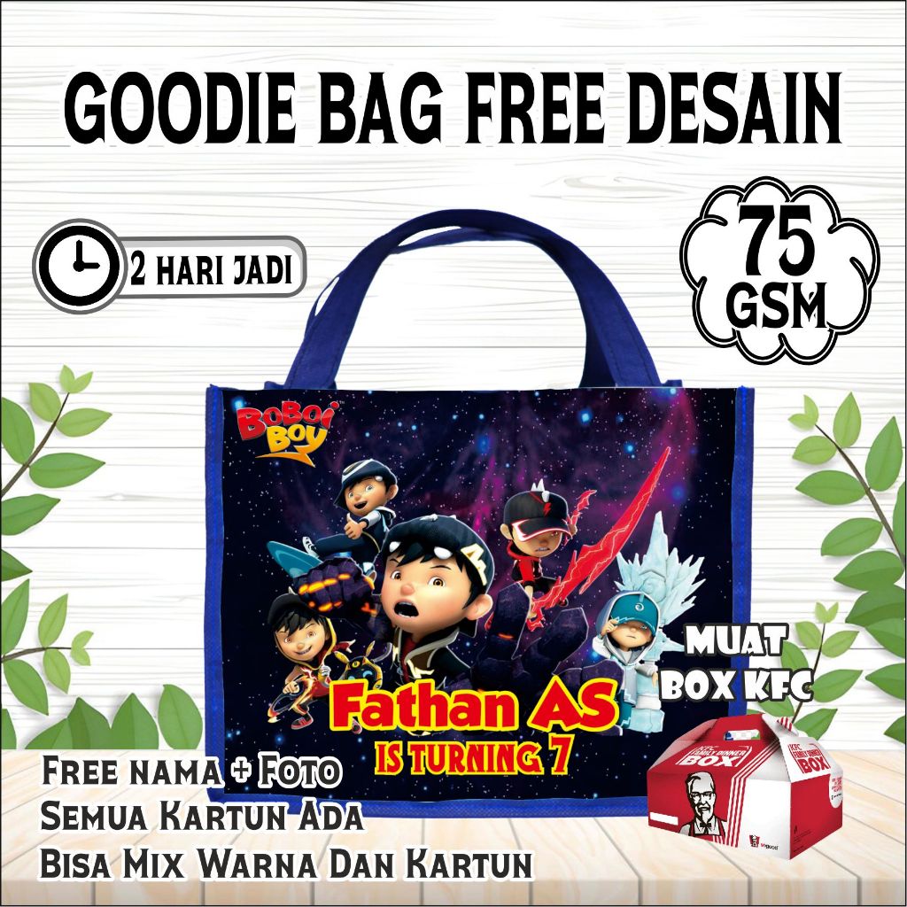 

tas jinjing/tas ulang tahun anak /Tas Hampers Non Woven Anti Air Tema TAS SEKOLAH 25x20x13cm - Tote Bag / Hand Bag Ulang Tahun