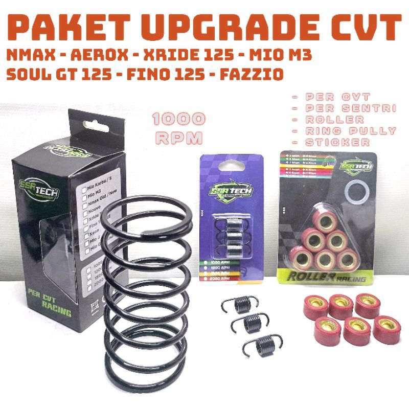 [ 4 in 1 ] PAKET UPGRADE PER CVT PER CENTRI 1000 1200 1500 2000 RPM PLUS ROLLER NMAX AEROX MIO M3