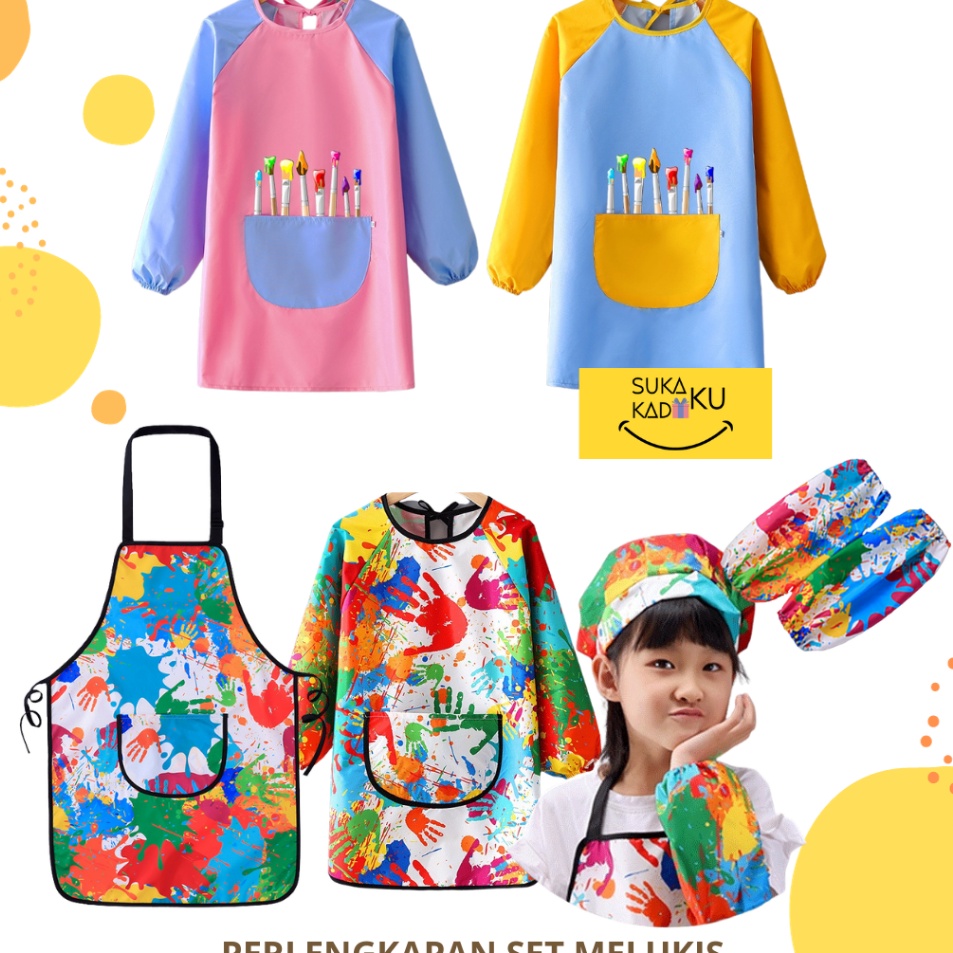 

Harga Update Art Apron Celemek Anak Import Anti Air Waterproof Melukis Painting Set