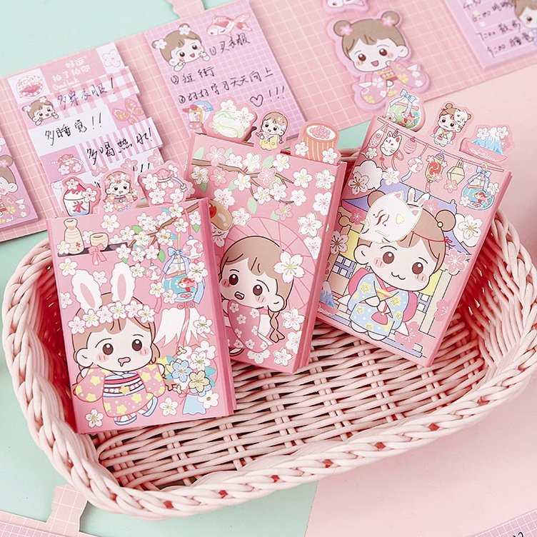 

Pabrik Sticky Notes 1 Set Karakter Lucu Japanese Pembatas Buku super cute