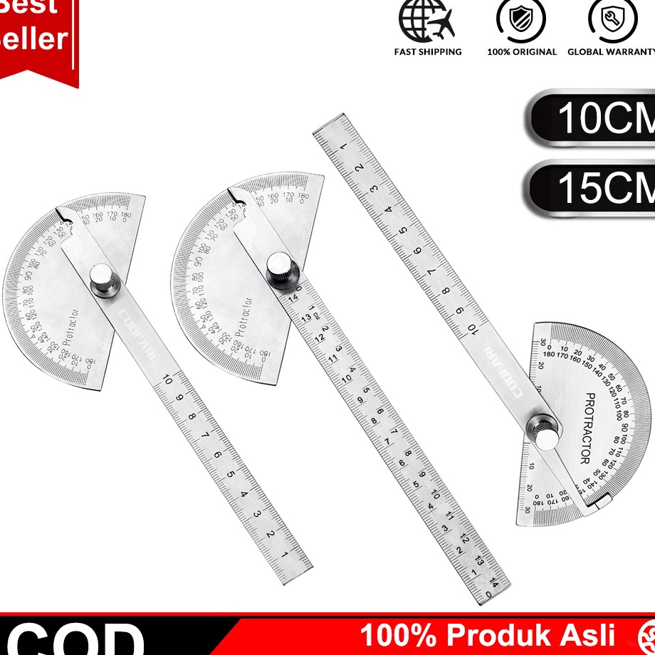 

Kejutan Besar Dikirim dlm 24jamCOOFARI busur 18 derajat penggaris combi stainless protactor alat ukur sudut