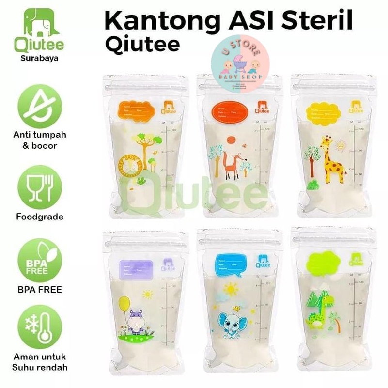 Belanja disini Kantong Asi Qiutee baby asip plastik 12ml Breastmilk storage bag 12ml isi 3 pcs Kanto
