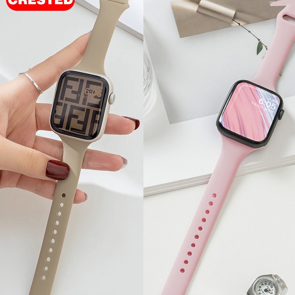 Slim Silicone Strap for IWatch Watch Series Ultra 2 Ultra 9 8 7 6 SE 5 4 3 2 1 Size 49mm 45mm 41mm 4