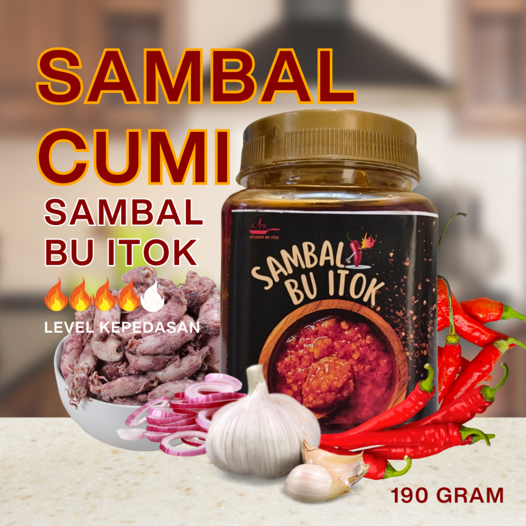 

SAMBAL CUMI - SAMBAL BU ITOK | 190 GRAM | SAMBAL PRAKTIS, ENAK, DIJAMIN NAGIH