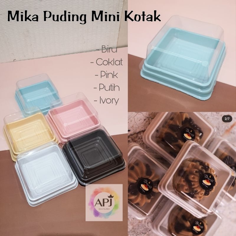 Mika Puding Mini Kotak ISI 50 SET / Mika Mochi Kotak / Mika Mooncake Kotak / Mika Kue Kotak / Mika B