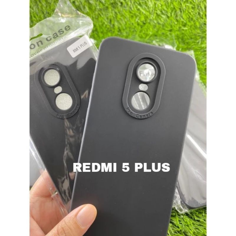 SOFTCASE CASING HP REDMI 5 PLUS SLIKON CASE PRO CAMERA FULL BLACK FULL HITAM