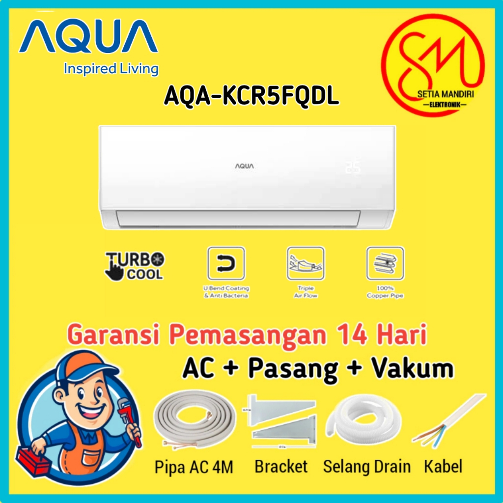 AC AQUA AQA-KCR5AHP/AHQ /AQA-KCR5FQDL/AQA-KCR5FQAL 1/2 PK GARANSI RESMI