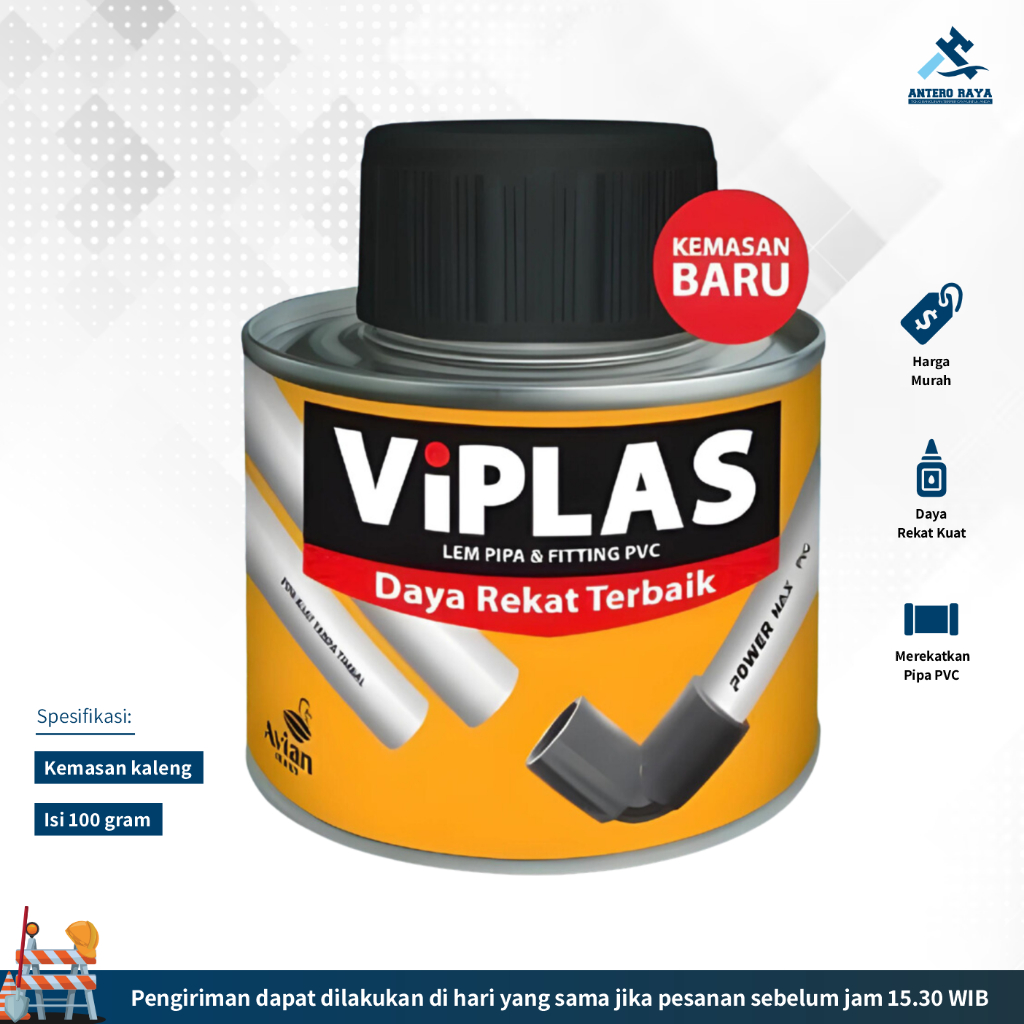 Lem Pipa Paralon PVC Viplas 100 Gram Anti Bocor Super Kuat Original