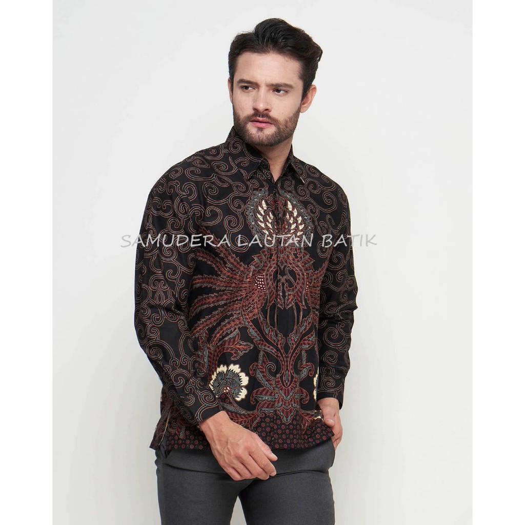 Kemeja Batik Couple Ayah Anak Warna Merah Hitam,Kemeja Batik Pria, Batik Couple Keluarga,Batik Warna