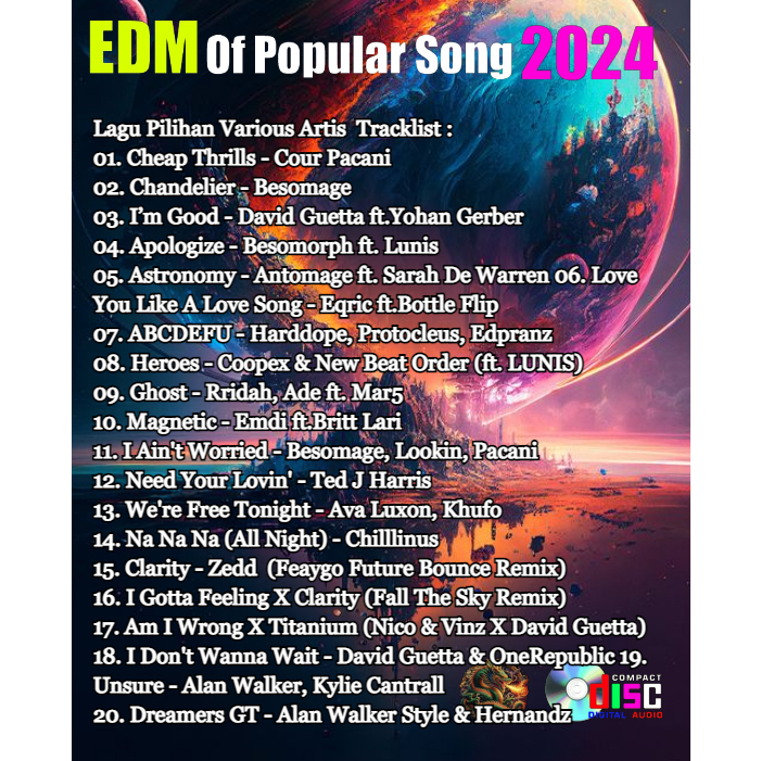 Cd Audio - EDM Remixer Of Popular Songs 2024 VOL 01