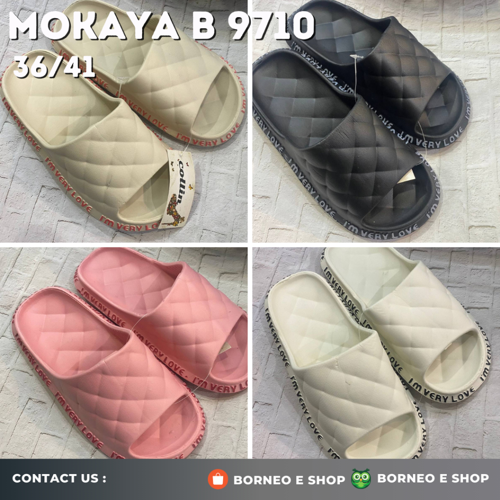 [BISA COD] Sendal Mokaya 9710 Kekinian Sandal Wanita Karet Jelly Selop Rumah Slipper Sepatu Nyaman