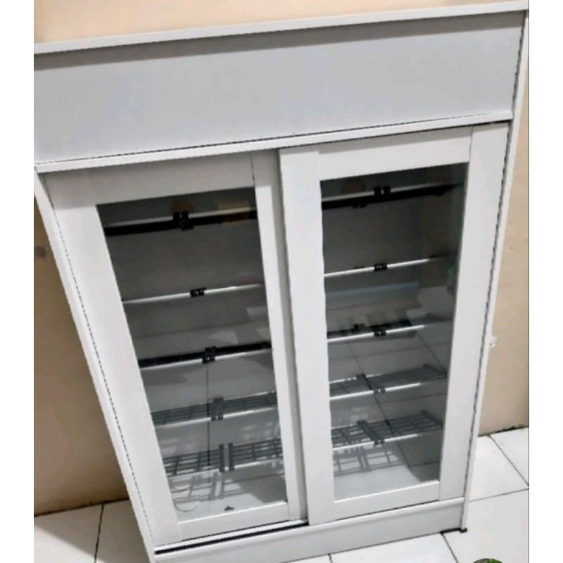 RAK SEPATU GESER PUTIH RAK SEPATU PUTIH SLIDING