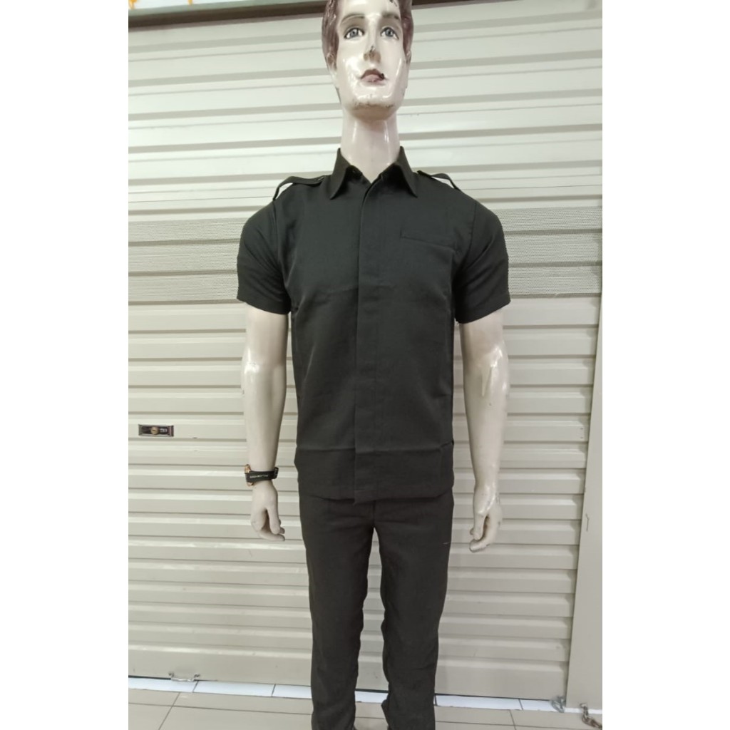 Baju Safari Model Paspampres Seragam Safari Kancing Tutup Lengan Pendek
