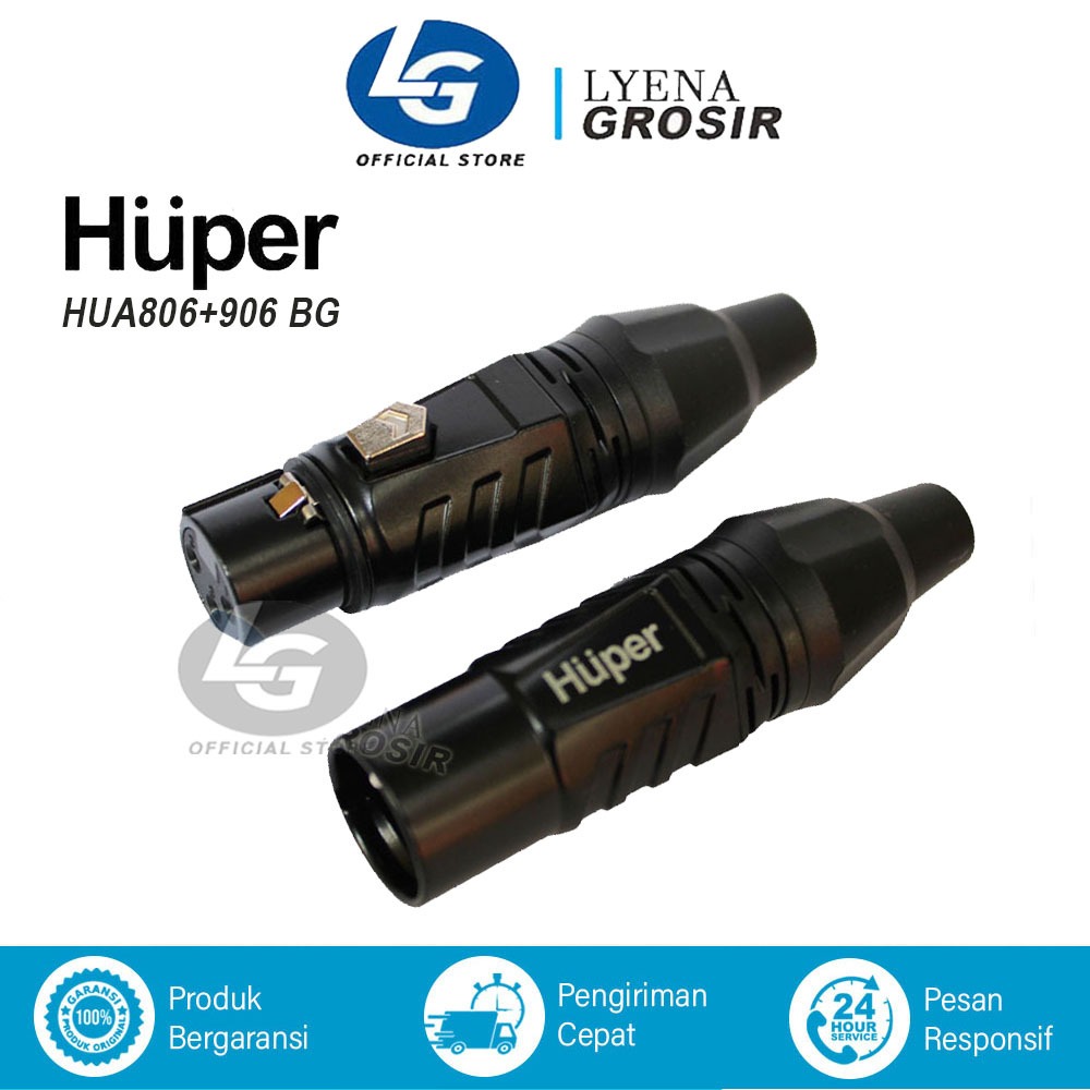 Sepasang Jack Huper Canon Hua 806+ 906 BG xlr 3pin Male & Female