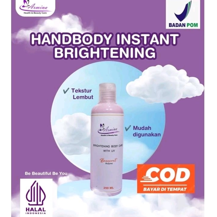 ARMINA - INSTANT BRIGHTENING BODY LOTION BACCARAT - HAND BODY PEMUTIH - SPF 30 - 250 ML