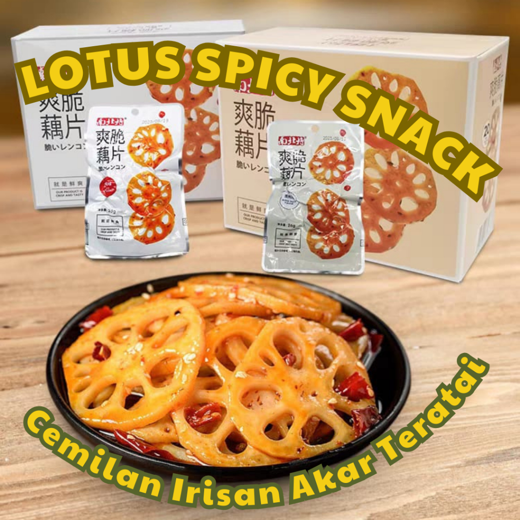 

LOTUS SPICY SNACK / CEMILAN IRISAN AKAR TERATAI HALAL / CEMILAN VIRAL