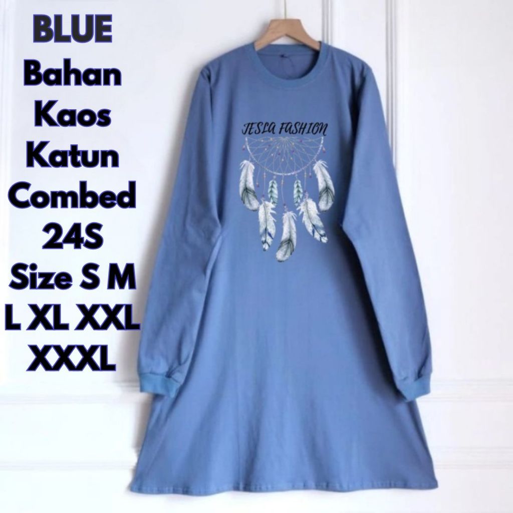 Baju Tunik Kaos Wanita Delova Tunik BO Size S M L XL XXL XXXL Ld 90-130 Cm Bahan Kaos Katun Combed A