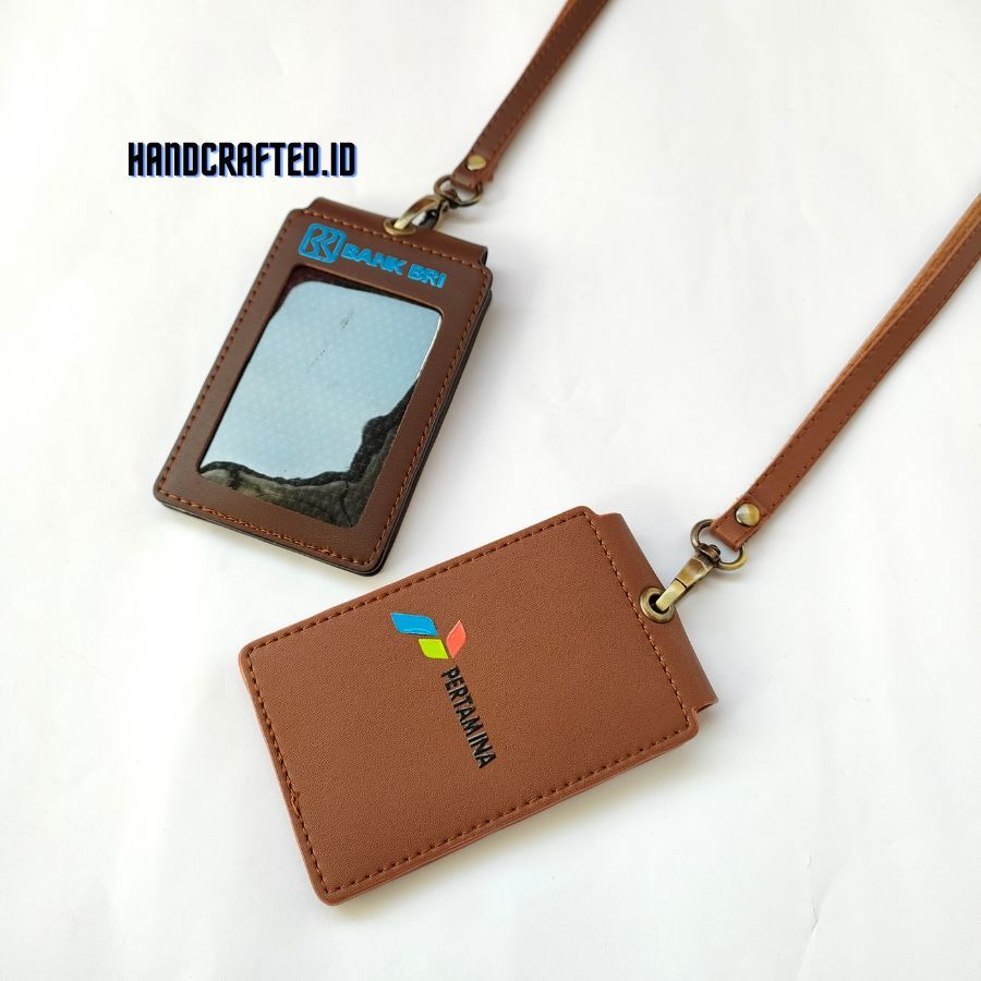 

ID Card Holder Kulit Name Tag Double Flip 1 Sisi Magnet Model Terbaru