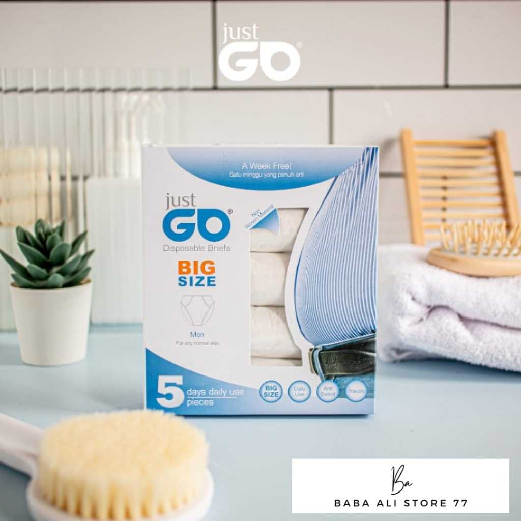BabaAli - JUST GO Celana Dalam Sekali Pakai Pria Big Size XXL–XXXL | Haji, Umroh & Travelling