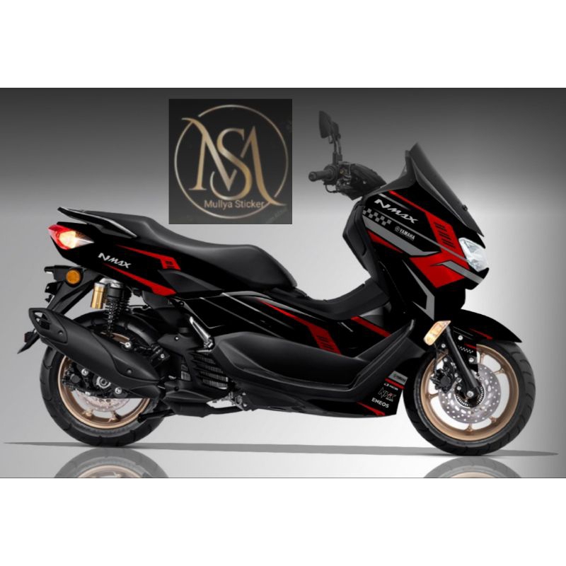 Decal Nmax New 2023 Full Body Grafis Merah Hitam