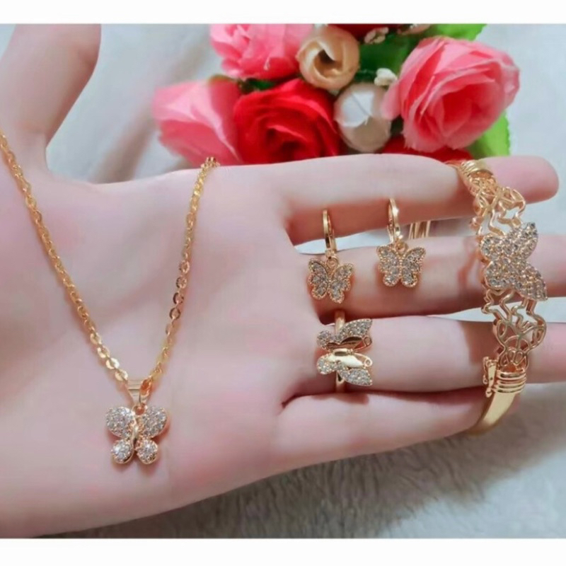 Satu set perhiasan emas kotak belian dewasa anti karat