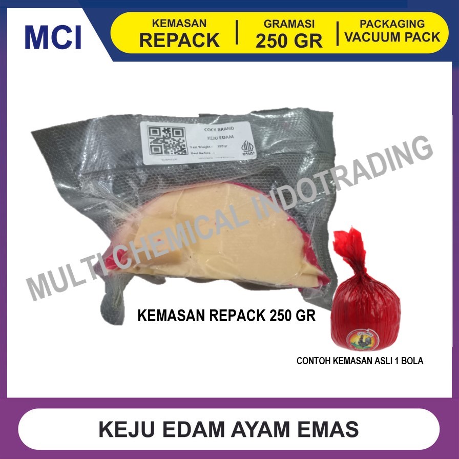 

(VAKUM PACK) KEJU EDAM AYAM EMAS REPACK 250 GR / KEJU APEL / KEJU BOLA