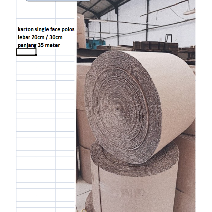 

khusus instan Karton Lembaran Polos Single Face 1 ROLL Uk. Lebar 30 cm x 35 Meter