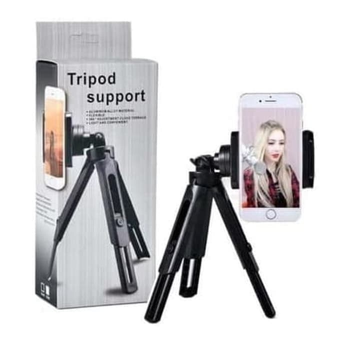 Tripod Mini Support + Holder U / Stand Tripod Mini Meja / Dudukan Penyangga HP