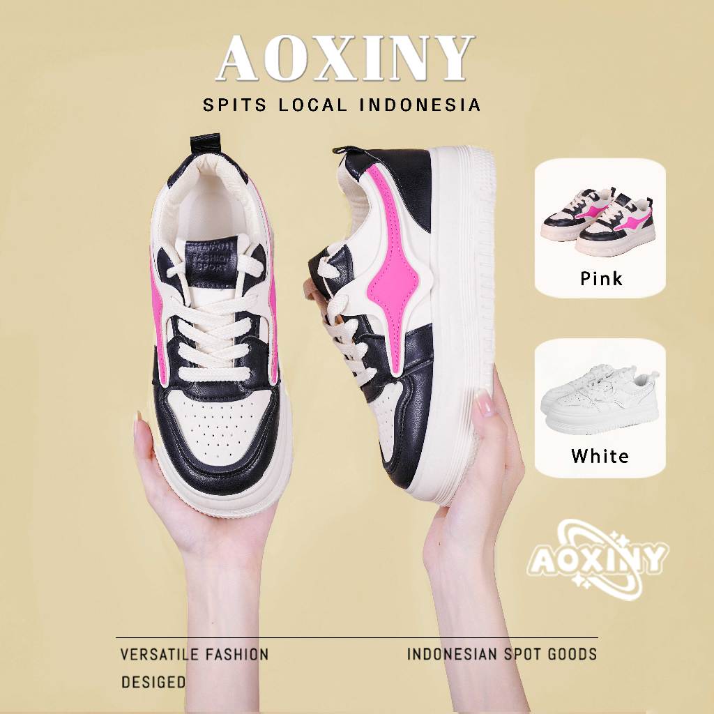 AOXINY Sepatu Kasual Wanita Bentrok Sepatu Perjalanan Kerja Sepatu Sneakers Wanita Tinggi Tambah 5 c