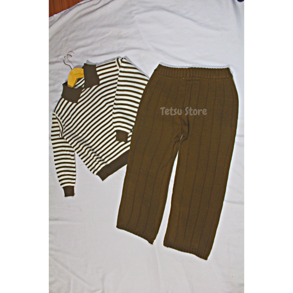 Setelan Sweater Blaster / One Set Sweater Blaster / Setelan Rajut Anak Perempuan / Setelan Anak Pere