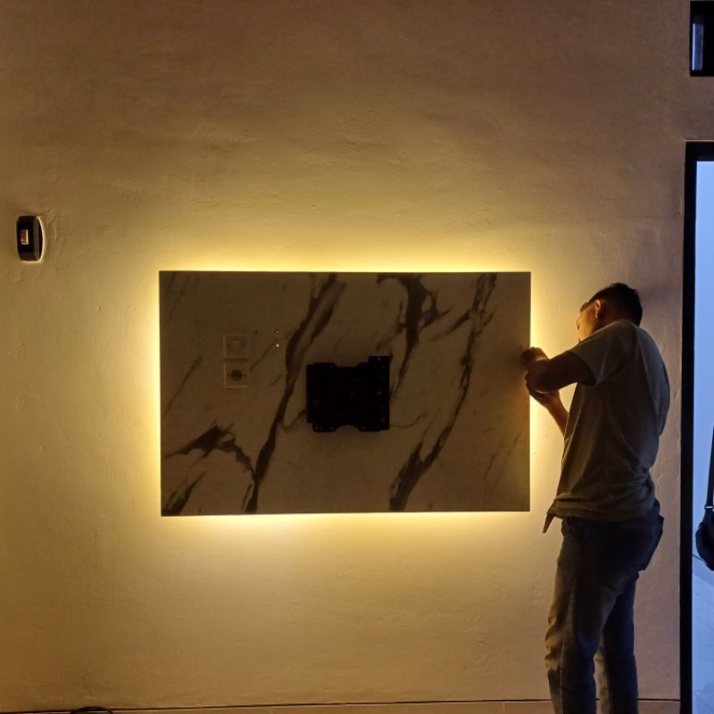 ba1ckdrop tv 50in gantung/ backdrop tv 50in minimalis /backdrp tv  estetik /backdrop tv simpel